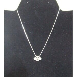 Vintage Italy 925 Sterling Silver Snake Chain Necklace w/ CZ Charms 18"
